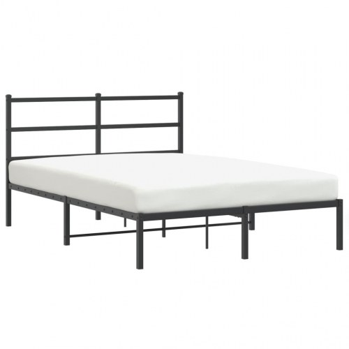 Sengeramme med sengegavl 140 x 190 cm - metal, sort
