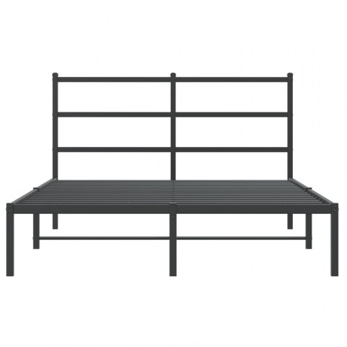 Sengeramme med sengegavl 140 x 190 cm - metal, sort