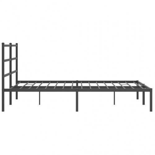Sengeramme med sengegavl 150×200 cm - metal, sort