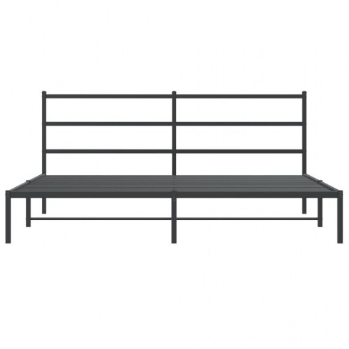 Sengeramme med sengegavl i metal - 193×203 cm, sort