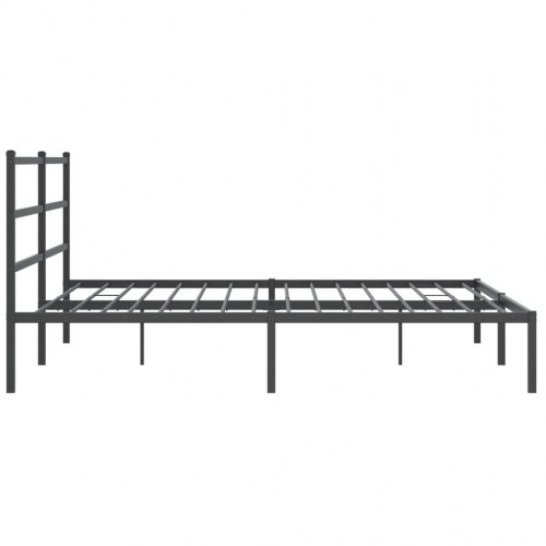 Sengeramme med sengegavl i metal - 193×203 cm, sort