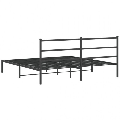 Sengeramme med sengegavl i metal - 193×203 cm, sort