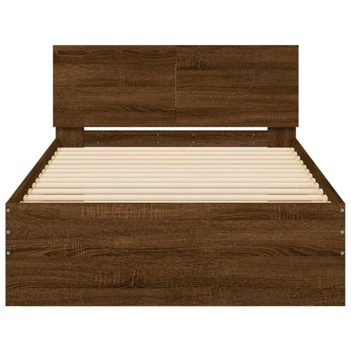 Sengeramme m. sengegavl 100x200 cm uden madras brunt eg