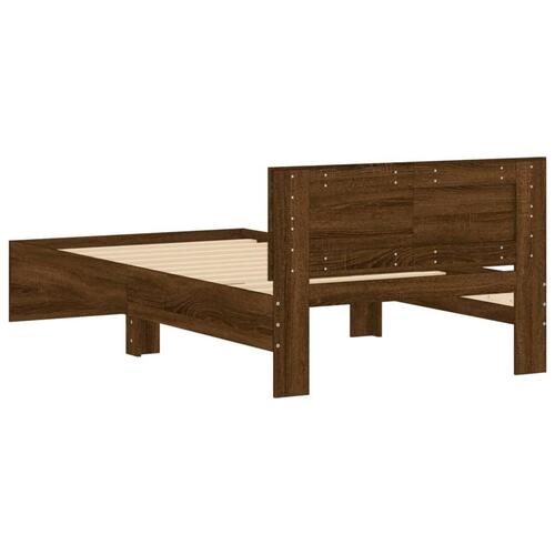 Sengeramme m. sengegavl 100x200 cm uden madras brunt eg