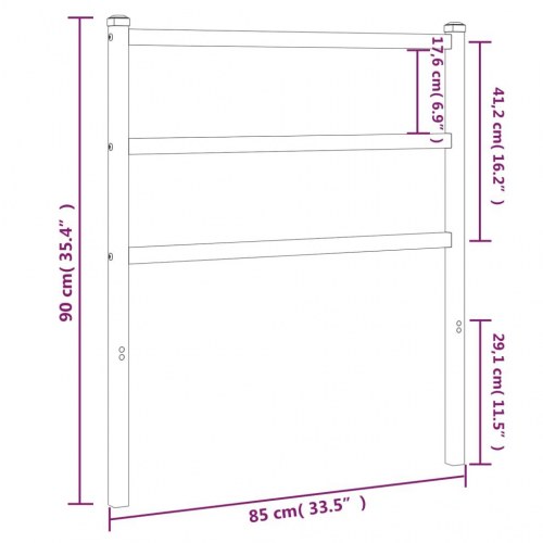 Sengegavl 80 cm metal sort