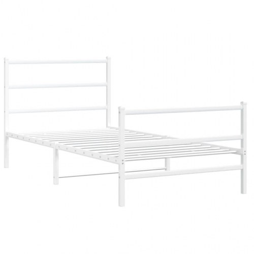 Sengeramme med sengegavl og fodgærde 107 x 203 cm - hvid