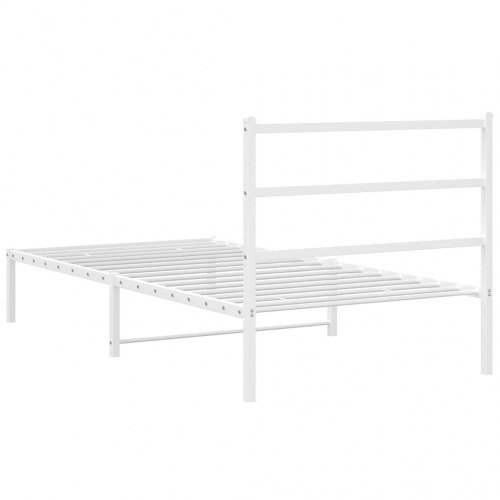 Sengeramme i metal med sengegavl 100x200 cm - hvid