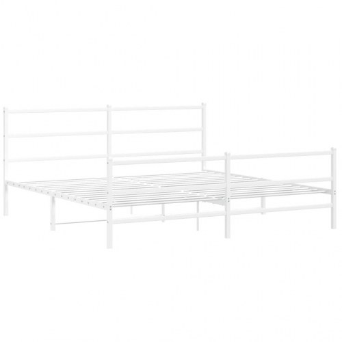 Sengeramme med sengegavl og fodgærde 183 x 213 cm - hvid