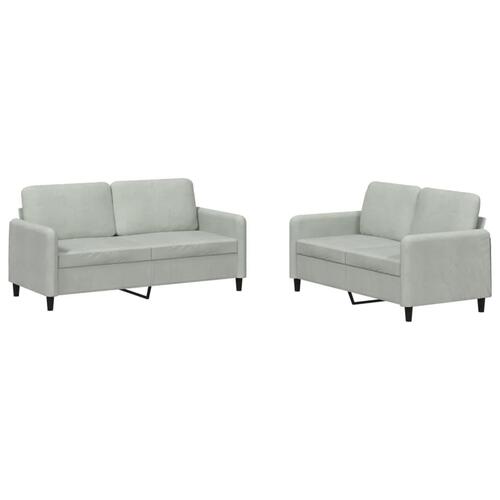 2 personers sofa velour lysegrå