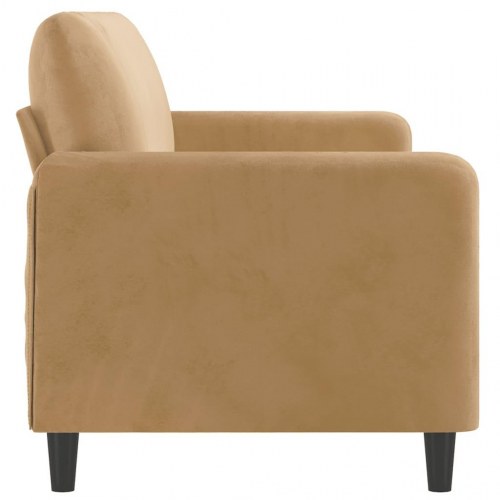 3-personers sofa i fløjl - brun