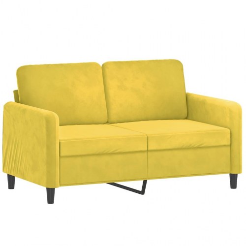 2-personers sofa i fløjl - gul, sædebredde 120 cm