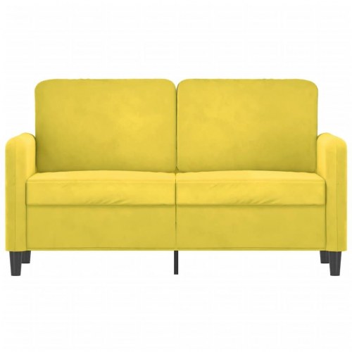2-personers sofa i fløjl - gul, sædebredde 120 cm