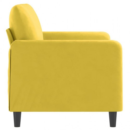 2-personers sofa i fløjl - gul, sædebredde 120 cm