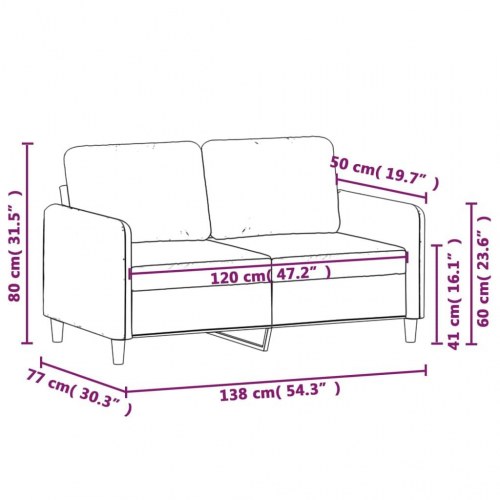 2-personers sofa i fløjl - gul, sædebredde 120 cm
