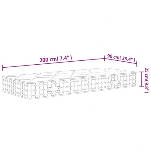 Springmadras med pocketfjedre 90x200 cm - medium fast