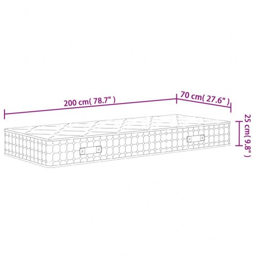 Springmadras med pocketfjedre 70×200 cm - medium fast, 25 cm