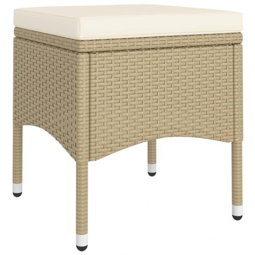 Bistrosæt til haven - 5 dele i beige polyrattan med hærdet glas