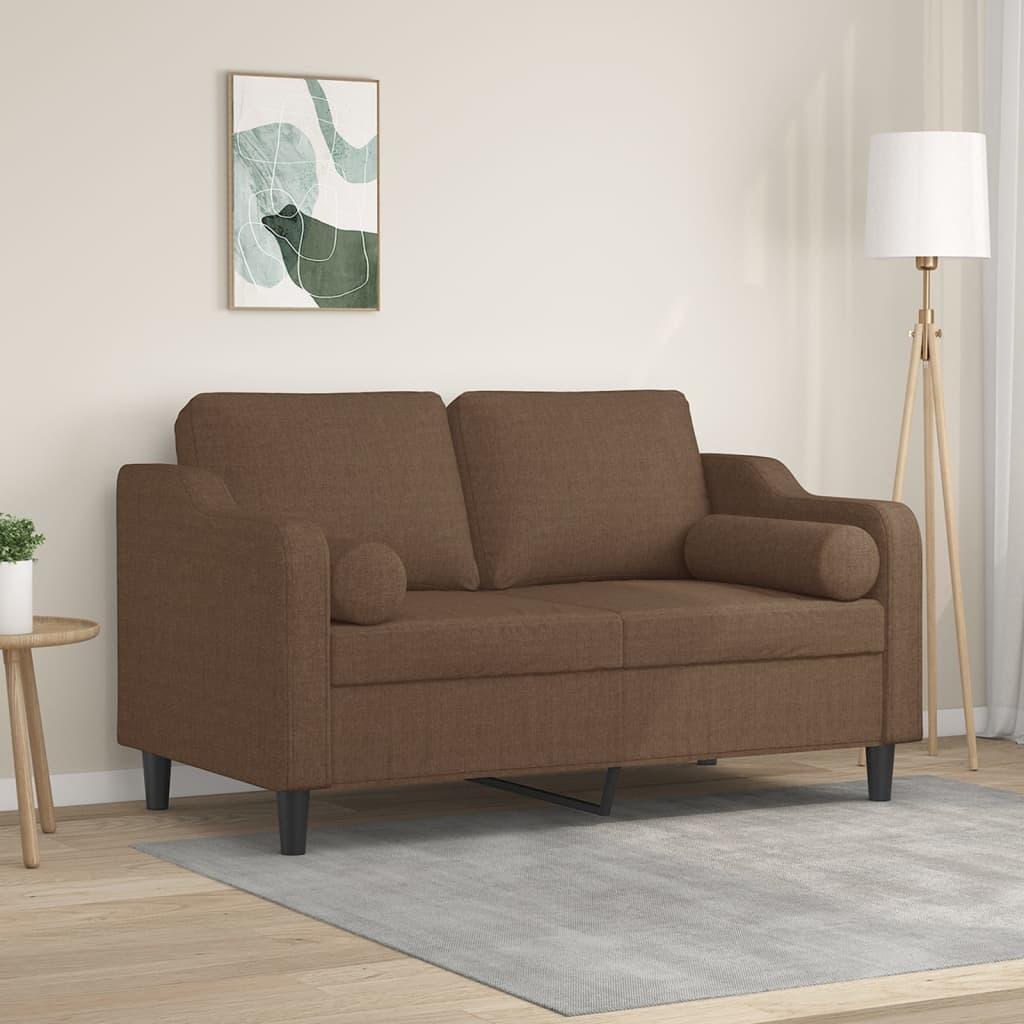 2-Personers Sofa Med Pyntepuder Stof - 120 cm / Brun
