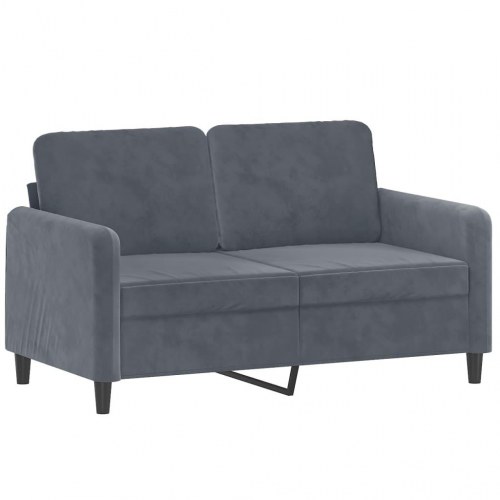 Sofasæt i velour med puder - 2 personer + 2 personer, mørkegrå