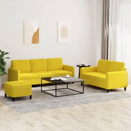 3 personers sofa velour gul