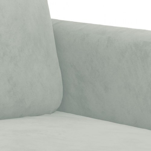 Sofasæt i velour - 3 dele, lysegrå