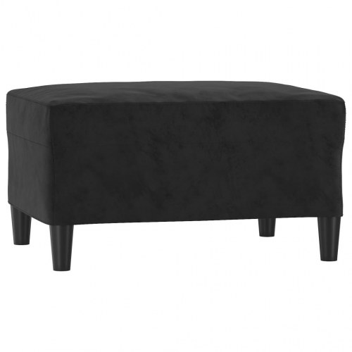Sofasæt i velour - 4 dele med puder, sort