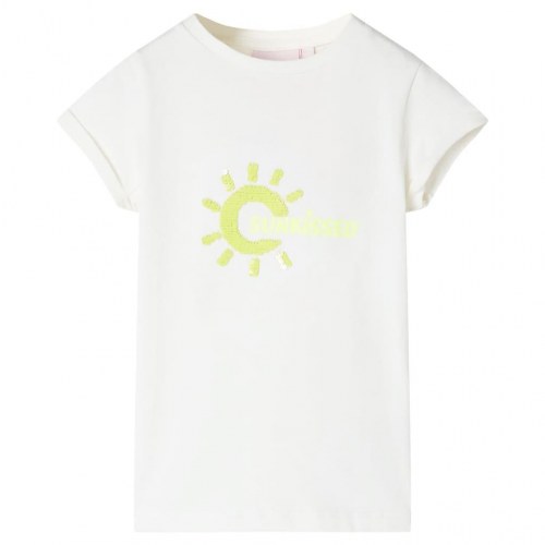T-shirt til børn str. 128 ecrufarvet