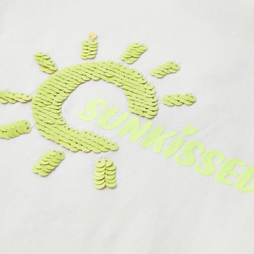 T-shirt til børn str. 128 ecrufarvet