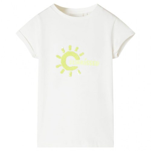 T-shirt til børn str. 104 ecrufarvet