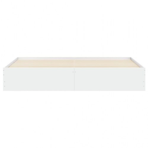 Sengeramme med skuffer 200×200 cm - konstrueret træ, hvid