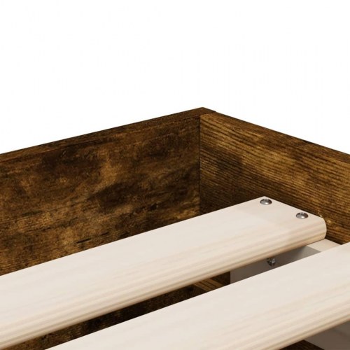 Sengeramme med skuffer 100x200 cm - konstrueret træ, røget eg