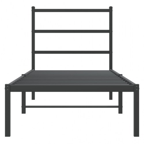 Sengeramme med sengegavl 80x200 cm - metal, sort