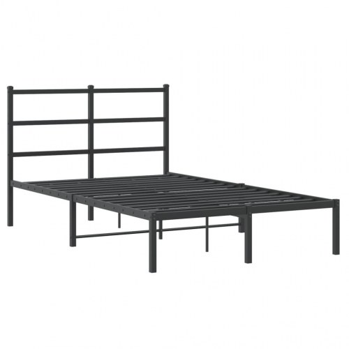 Sengeramme med sengegavl 120x200 cm metal sort
