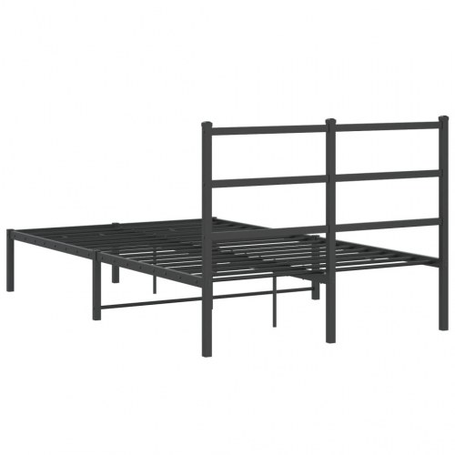 Sengeramme med sengegavl 120x200 cm metal sort