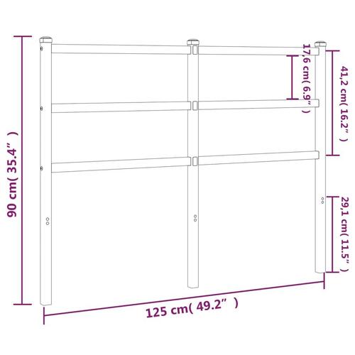 Sengegavl 120 cm metal sort