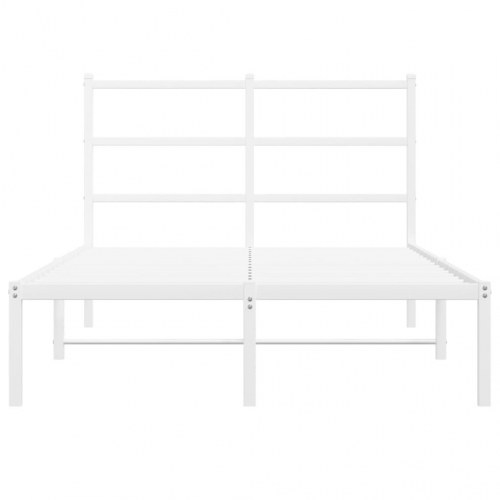 Sengeramme med sengegavl 120x200 cm - metal, hvid