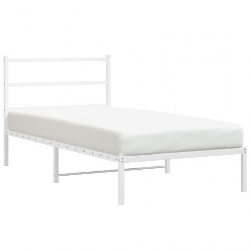 Sengeramme med sengegavl 107x203 cm metal hvid