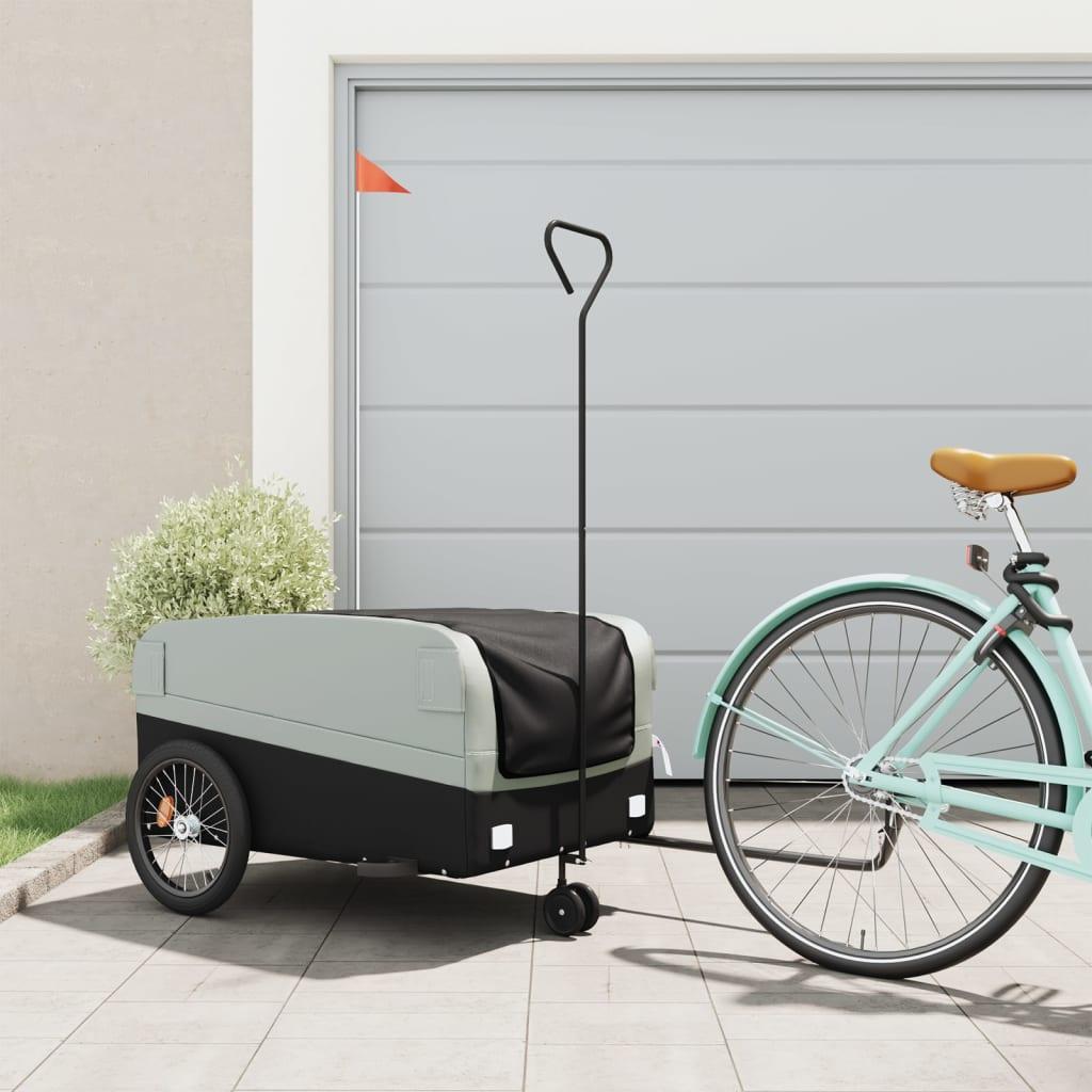 Cykelanhænger 45 kg jern sort og grå