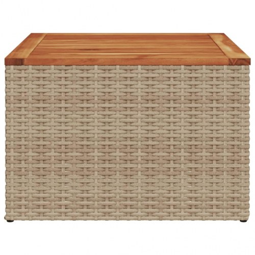 Havebord 55x55x37 cm polyrattan og akacietræ beige