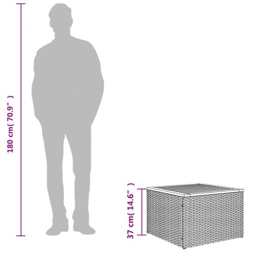 Havebord 55x55x37 cm polyrattan og akacietræ beige