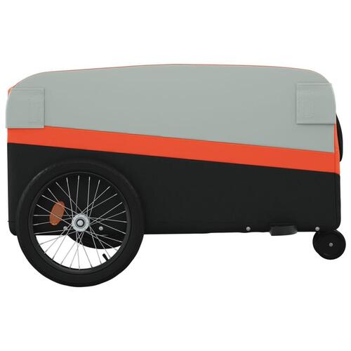 Cykelanhænger 45 kg jern sort og orange