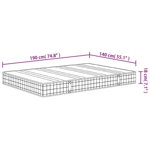 Springmadras med bonellfjedre 140×190 cm - medium