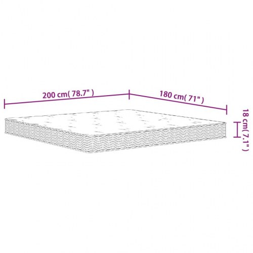 Springmadras med bonellfjedre 180 x 200 cm - medium