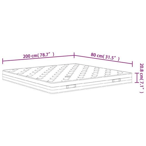 Springmadras med bonellfjedre 200x200 cm medium kingsize