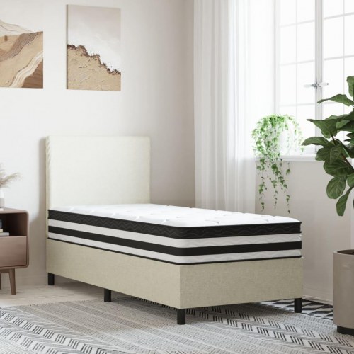 Springmadras med pocketfjedre 90×190 cm - medium komfort, aftageligt betræk