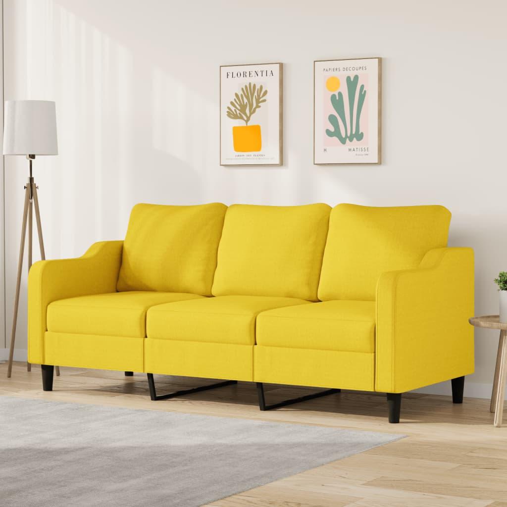 3 Personers Sofa 180 Cm Stof Lysegul