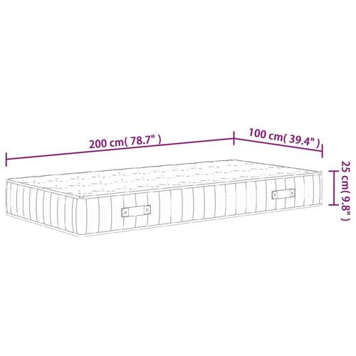 Springmadras med pocketfjedre 100x200 cm medium fast