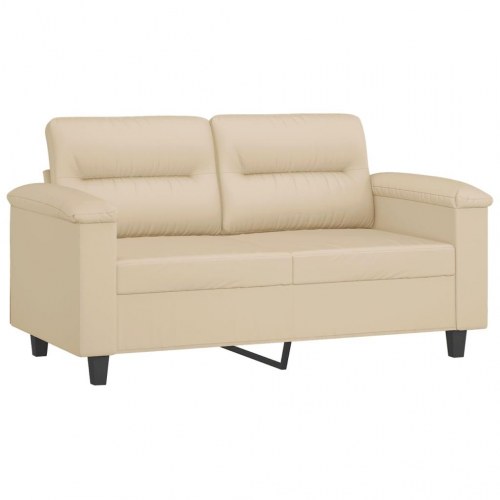 2-personers sofa 120 cm mikrofiberstof cremefarvet