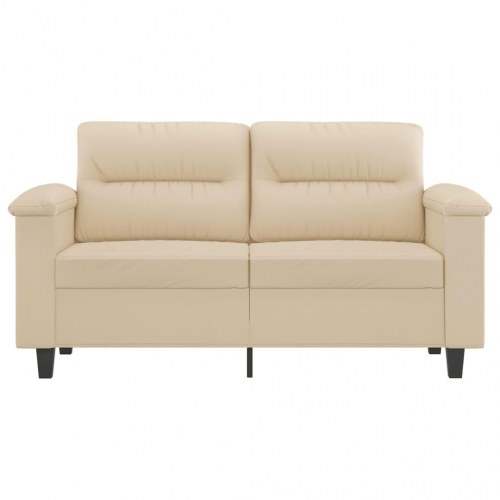 2-personers sofa 120 cm mikrofiberstof cremefarvet