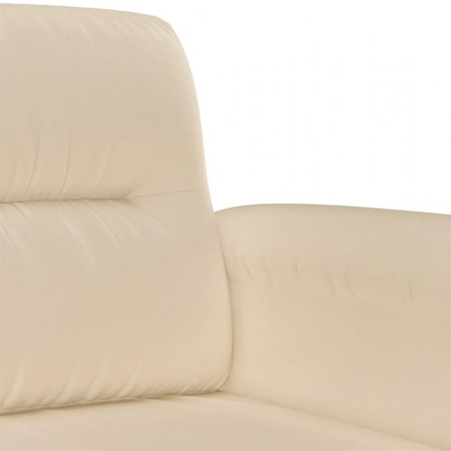 2-personers sofa 120 cm mikrofiberstof cremefarvet